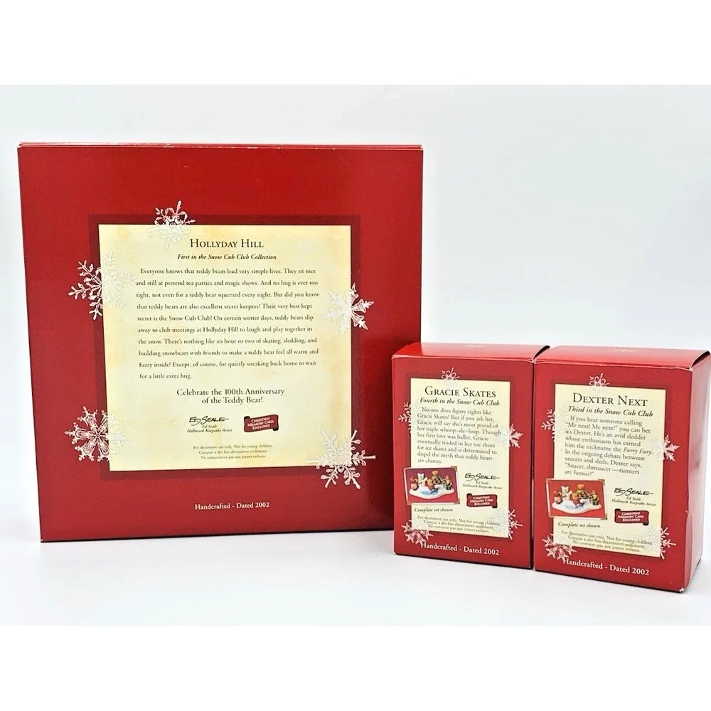 Snow Cub Club HollyDay Hill Dexter Next Gracie Skates #1 #3 #4 Hallmark Keepsake